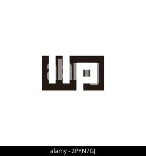 Letter WP square, connect geometric symbol simple logo vector Stock Vector