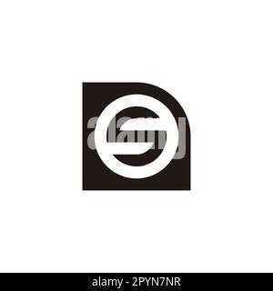 Letter S in file, circle geometric symbol simple logo vector Stock Vector