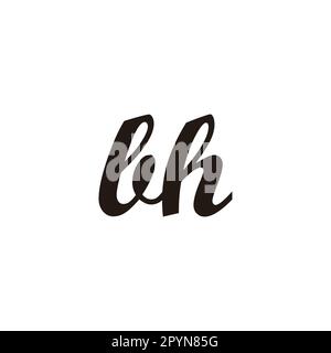 Letter bh connect geometric symbol simple logo vector Stock Vector