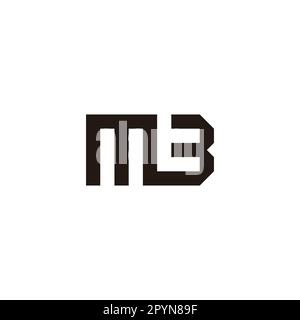 Letter MB square connect geometric symbol simple logo vector Stock Vector