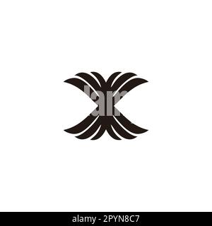 Letter X wing geometric symbol simple logo vector Stock Vector