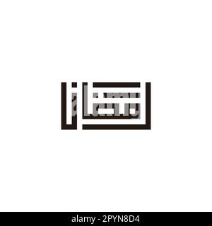 Text arabic, "RAMADHAN", translate as, "RAMADAN", calligraphy square geometric symbol simple logo vector Stock Vector