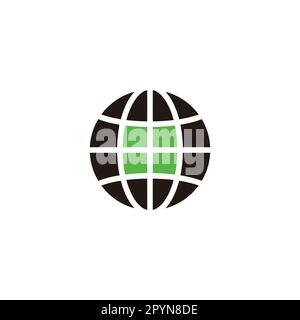 Globe, window geometric symbol simple logo vector Stock Vector
