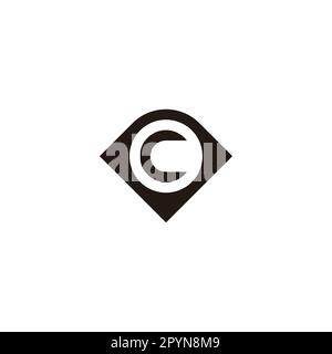 Letter c in diamond, circle geometric simple symbol logo vector Stock Vector