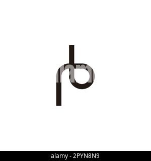Letter rb curve geometric symbol simple logo vector Stock Vector