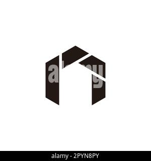 Letter n folding, knife geometric simple symbol logo vector Stock Vector
