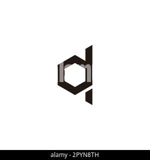 Letter dq qd d q hexagon geometric simple symbol logo vector Stock Vector