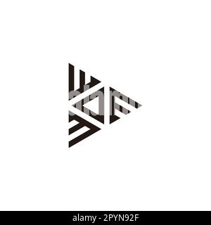 Letters m triangles, round geometric symbol simple logo vector Stock Vector