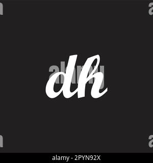 Letter dh connect geometric symbol simple logo vector Stock Vector