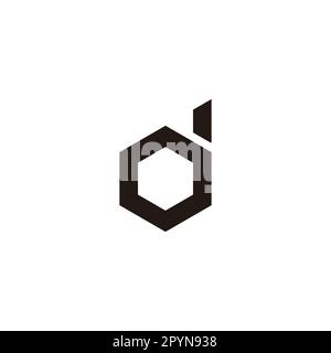 Letter od do o d hexagon geometric symbol simple logo vector Stock Vector