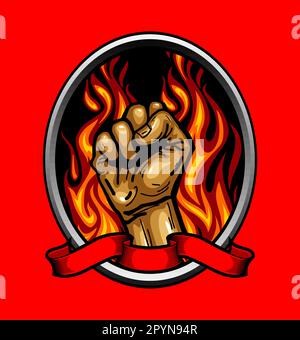 hands clenched Stock Vector