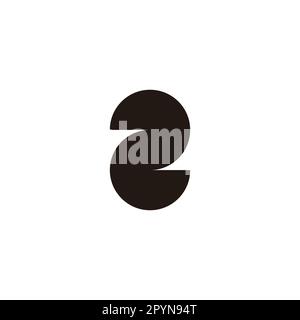 Number 2 capsule geometric symbol simple logo vector Stock Vector