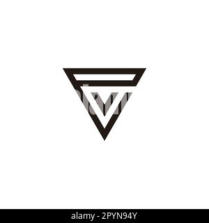 Letter v in e, triangle geometric symbol simple logo vector Stock Vector