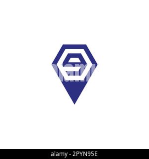 Letter g in pen, hexagon geometric symbol simple logo vector Stock Vector