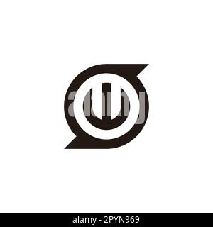 Letter w in s, circle geometric symbol simple logo vector Stock Vector