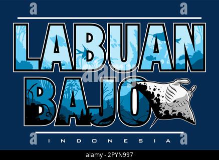 labuan bajo island indonesia Stock Vector