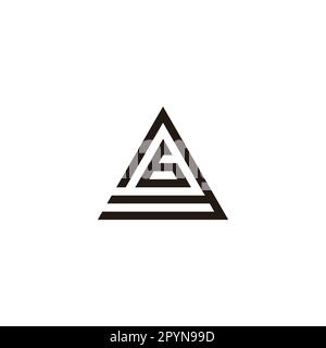 Number 6 in 3, triangle geometric symbol simple logo vector Stock Vector
