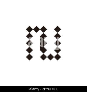 Letter EN NE E N squares geometric simple symbol logo vector Stock Vector
