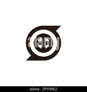 Letter S window, circle geometric simple symbol logo vector Stock Vector