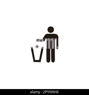Throw garbage in its place, education geometric symbol simple logo vector Stock Vector