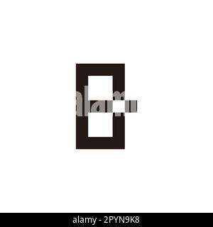 Letter E number 8 square geometric symbol simple logo vector Stock Vector
