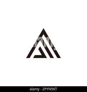 Letter F and J triangle geometric symbol simple logo vector Stock Vector