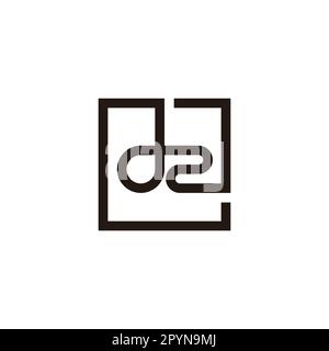 Letter d2 curve, square geometric symbol simple logo vector Stock Vector