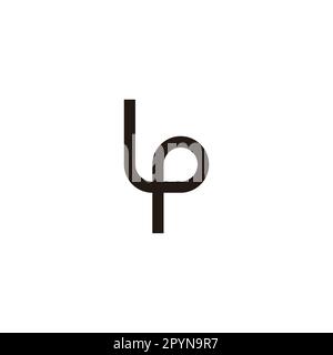 Letter Lp curve geometric symbol simple logo vector Stock Vector