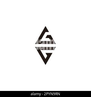 Two letters G gem geometric symbol simple logo vector Stock Vector