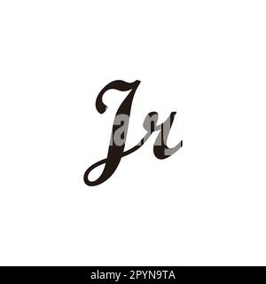 Letter Jr connect geometric symbol simple logo vector Stock Vector