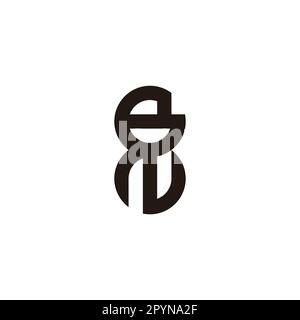 Letter B and N two circles geometric symbol simple logo vector Stock Vector