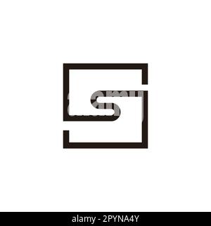 Letter s curve, square round geometric symbol simple logo vector Stock Vector