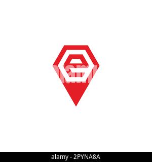 Letter e in pencil, polygon geometric symbol simple logo vector Stock Vector