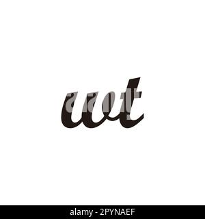 Letter wt connect geometric symbol simple logo vector Stock Vector