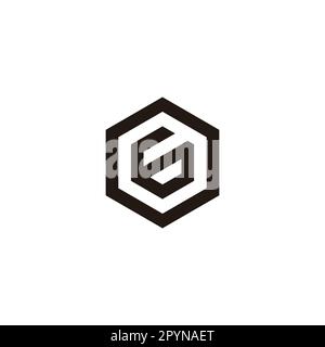 Number 6 in letter o, hexagon geometric symbol simple logo vector Stock Vector