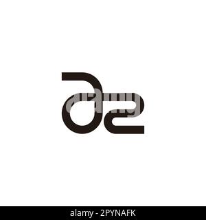 Letter a number 2 connect, curve geometric symbol simple logo vector Stock Vector