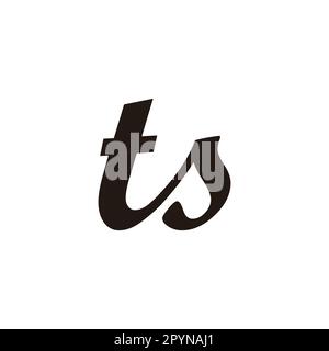 Letter ts connect geometric symbol simple logo vector Stock Vector