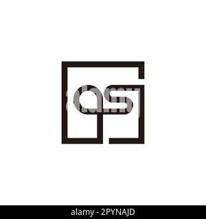 Letter q and s connect, square geometric symbol simple logo vector Stock Vector