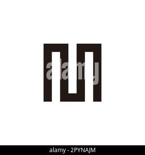 Letter M curve, square geometric symbol simple logo vector Stock Vector