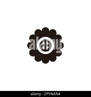 Window, flower circle geometric symbol simple logo vector Stock Vector