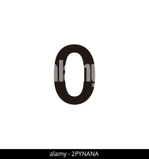 Number 0 curve geometric symbol simple logo vector Stock Vector