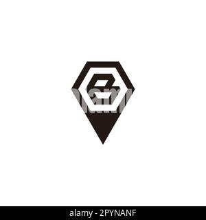 Letter B in pencil geometric symbol simple logo vector Stock Vector