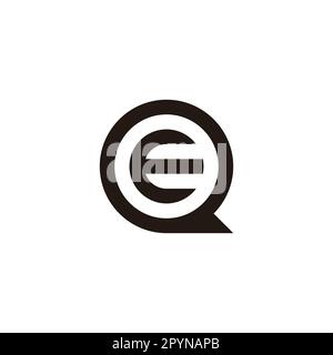Letter E in Q, circle geometric symbol simple logo vector Stock Vector