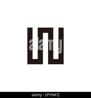 Letter w square, curve geometric symbol simple logo vector Stock Vector