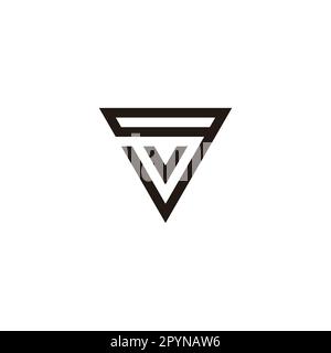 Letter v in g, triangle geometric symbol simple logo vector Stock Vector