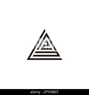 Letter L, number 3 and 2 triangle geometric symbol simple logo vector Stock Vector