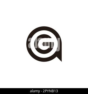 Letter G in message, circle geometric symbol simple logo vector Stock Vector