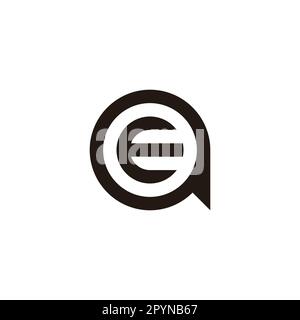 Letter E in message, circle geometric symbol simple logo vector Stock Vector