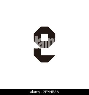 Letter oe eo o e square geometric symbol simple logo vector Stock Vector