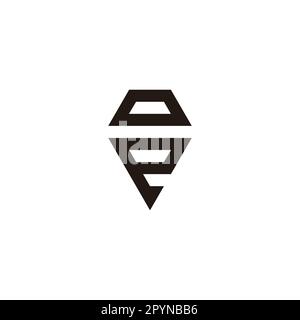 Letter e and o diamond geometric symbol simple logo vector Stock Vector